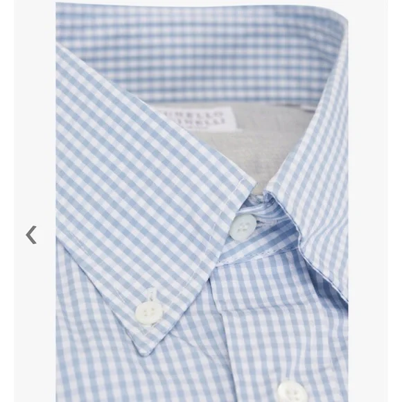 Brunello Cucinelli Micro Check Dress Shirt XL - Picture 1 of 3